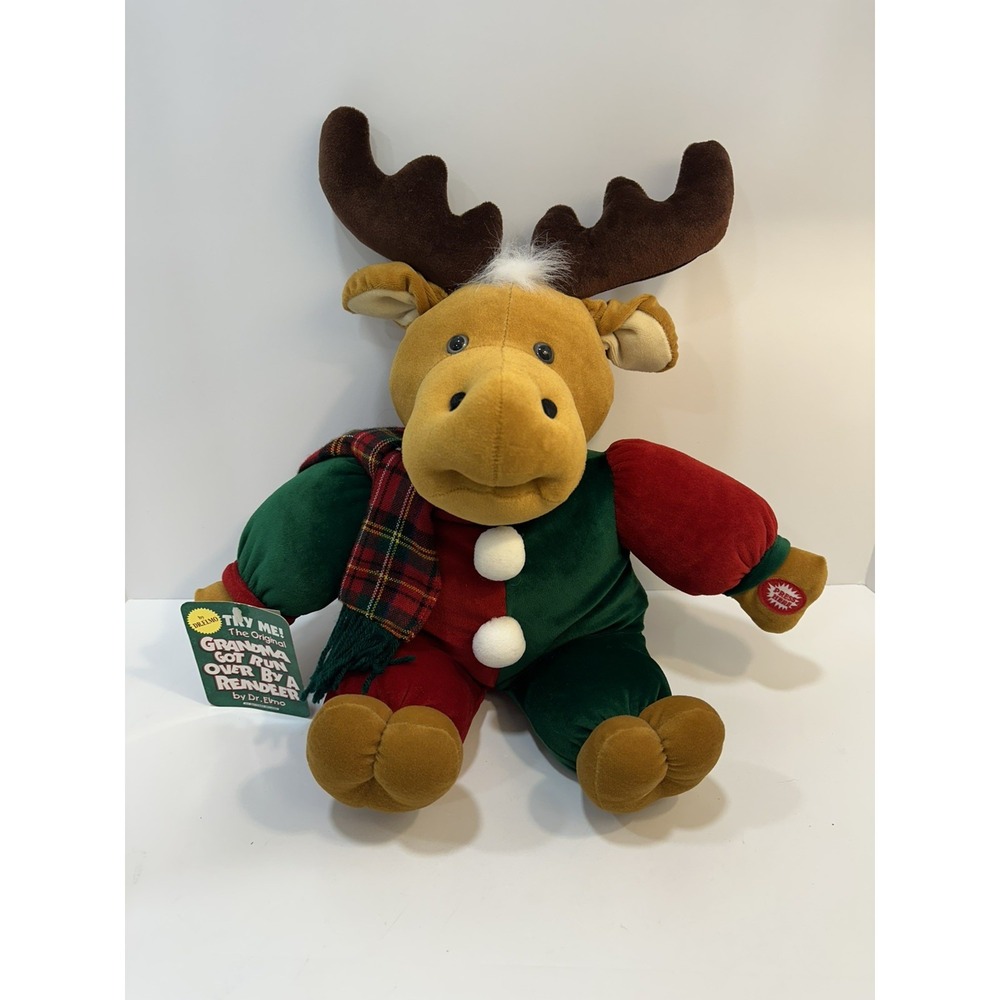 DanDee Plush Sings Original "Grandma got run over by a Reindeer" by Dr. Elmo 16"